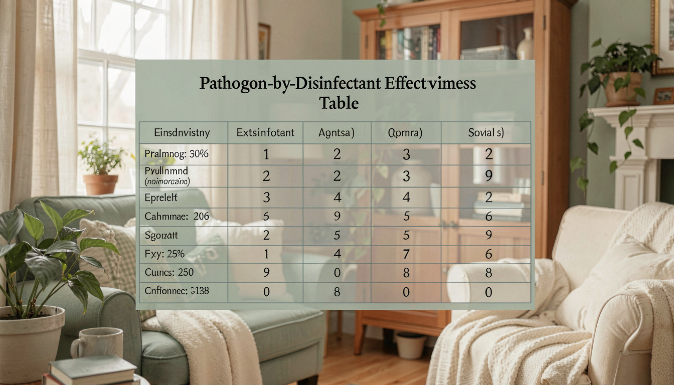 Pathogen-by-Disinfectant Effectiveness Table