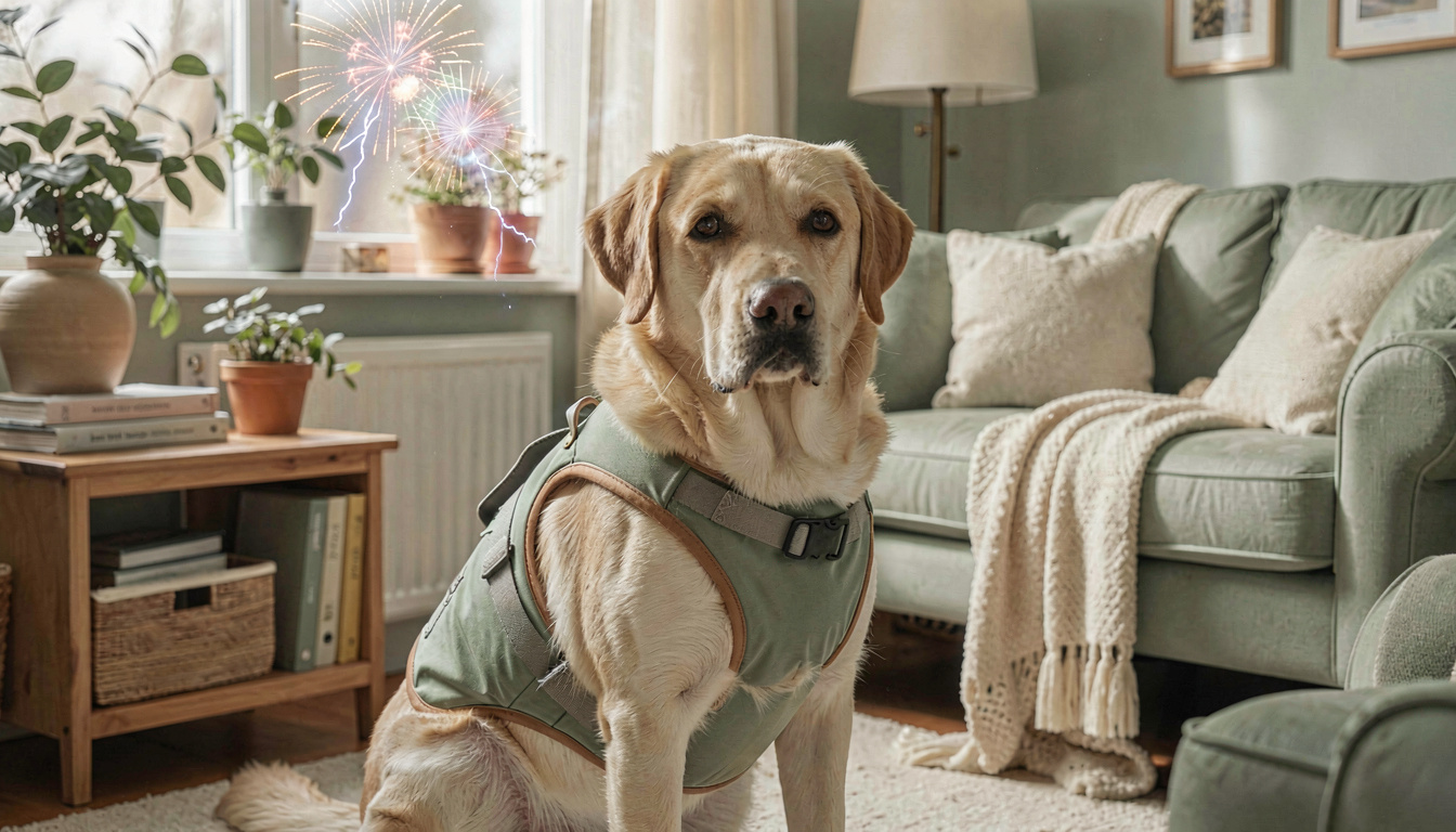 best dog anxiety vest thunder fireworks